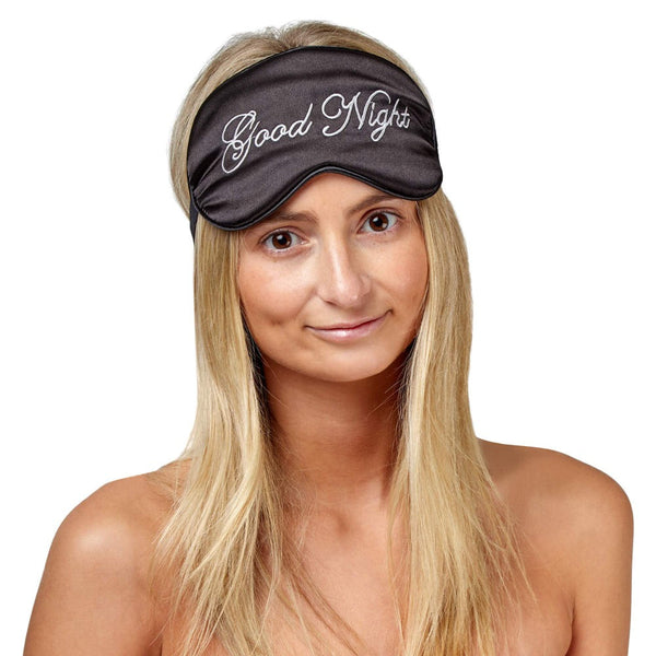 Eye Mask - Satin - Goodnight - Black - Dilly's Collections -  Hair Beauty and Lifestyle Products Australia