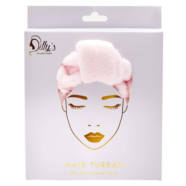 Hair Turban - Pink Microfibre - Dilly's Collections - Hair Beauty and Lifestyle Products Australia