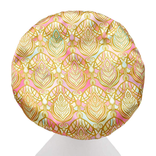 Leaf Print Shower Cap - Microfibre Lined - Dilly's Collections - Hair Beauty and Lifestyle Products Australia