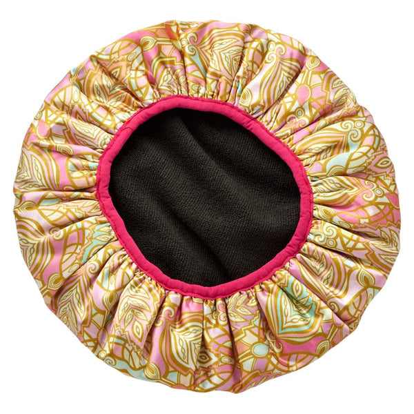 Leaf Print Shower Cap - Microfibre Lined - Dilly's Collections - Hair Beauty and Lifestyle Products Australia