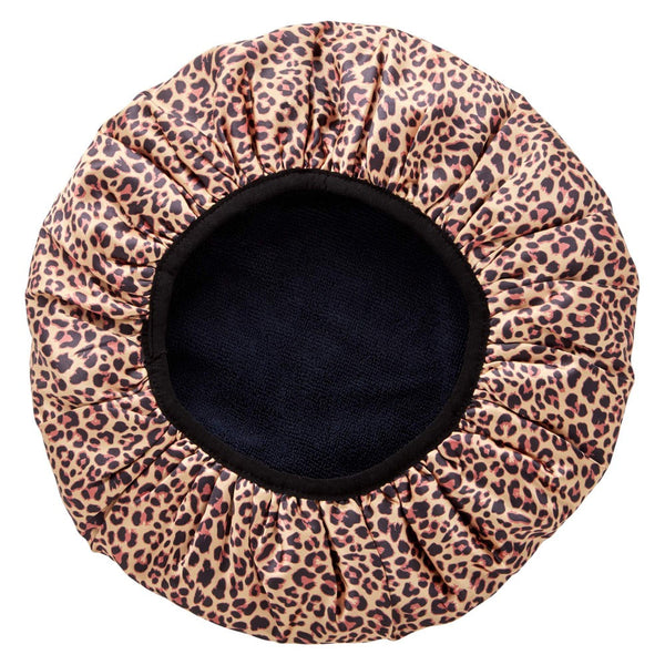 Leopard Print Shower Cap - Microfibre Lined - Dilly's Collections - Hair Beauty and Lifestyle Products Australia
