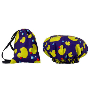  Every Day Shower Cap & Drawstring Bag - Duck Print - Dilly's Collections - Hair Beauty and Lifestyle Products Australia 