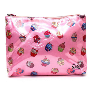  Cosmetic Toiletries Bag Cupcakes Print  - Medium - Dilly's Collections -  Hair Beauty and Lifestyle Products Australia 