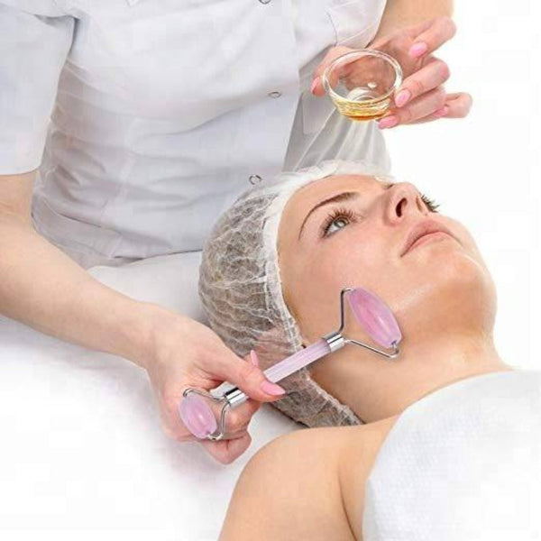 Facial Roller - Rose Quartz - Dilly's Collections -  Hair Beauty and Lifestyle Products Australia
