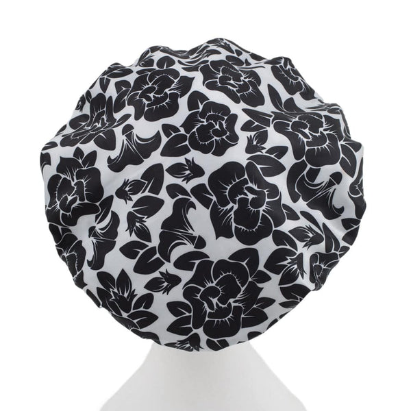 Floral Print Shower Cap - Microfibre Lined - Standard Size - Dilly's Collections - Hair Beauty and Lifestyle Products Australia