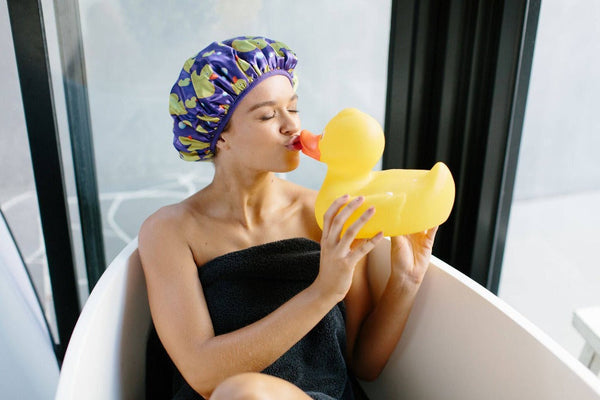 Duck Print Shower Cap - Microfibre Lined - Standard Size - Dilly's Collections - Hair Beauty and Lifestyle Products Australia