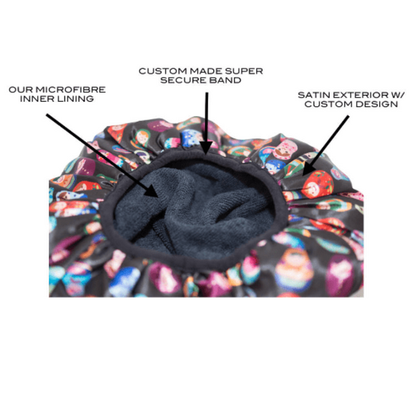 Cupcake Print Shower Cap - Microfibre Lined - Standard Size - Dilly's Collections - Hair Beauty and Lifestyle Products Australia