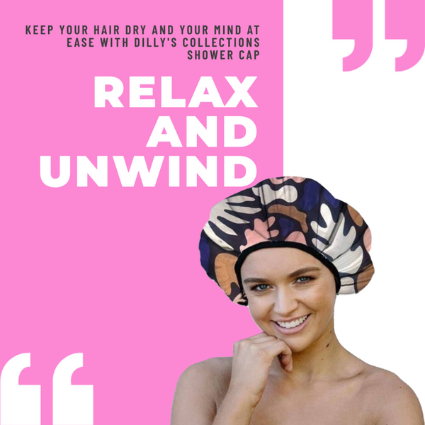 Shower Cap - Microfibre Lined - Abstract Print - Standard Size - Dilly's Collections - Hair Beauty and Lifestyle Products Australia